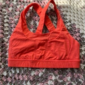Lululemon Bright Orange Crisscross Sport Bra